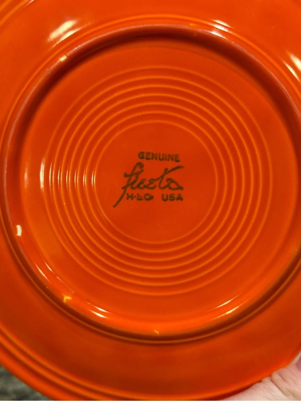 Vintage Fiesta Bright Orange Ceramic Dinner Plates